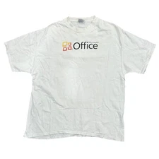 2010 Microsoft Office White T-Shirt Software Logo | XL Port And Company (stains)