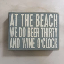 Primatives By Kathy Beach Beer Thirty Wine O'Clock -shadow box