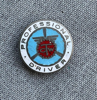 Vintage CTW Professional Driver Pin Badge Brooch