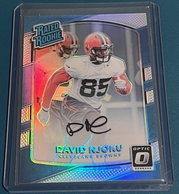 2017 Panini Donruss Optic Rated Rookie David Njoku Autograph /99 #164 Chargers 