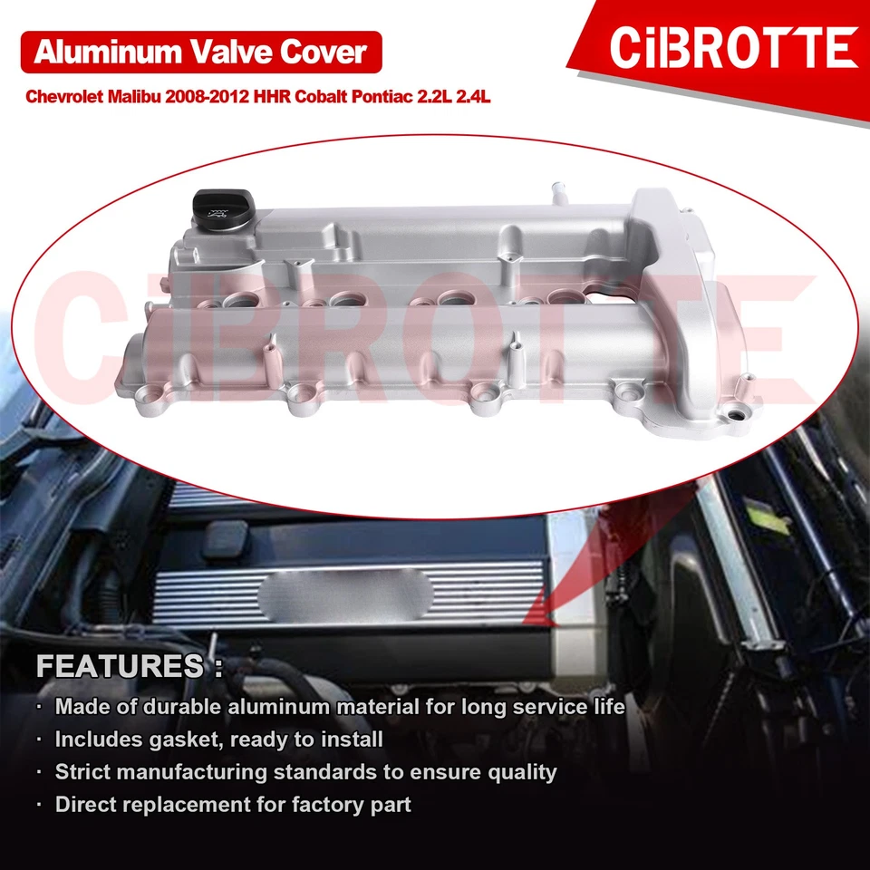 Cubierta de válvula de aluminio para Chevrolet Malibu 2008-2012 HHR Cobalt Pontiac 2,2 L 2,4 L Foto 2 de 4