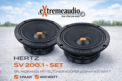 HERTZ  SV 200.1 - SET SPL MIDRANGE Mitteltöner Woofer 200mm 400 Watt -- 1 Paar