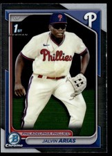 JALVIN ARIAS 2024 BOWMAN CHROME PROSPECTS RC PHILADELPHIA PHILLIES #BCP-226 1ST