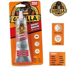 Gorilla Contact Adhesive Clear Glue Waterproof Bond Wood Glass Fabric Plastic