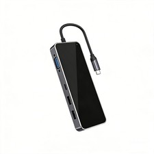 10in1 USB C HUB 4K HDMI VGA Type C PD USB3.0 RJ45 SD/TF Card Reader 3.5mm AUX