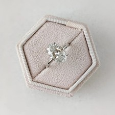 14k White Gold Dainty 3.50Ct Oval Cut IGI Certified Lab Grown Diamond/CVD Ring