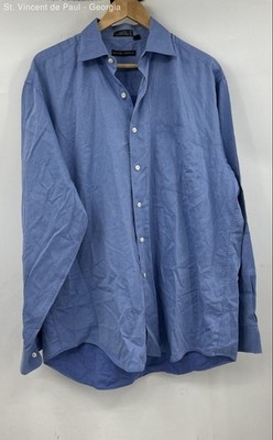 Mark Shale Long Sleeve Button Down Shirt Men's 16.5/36 Blue Business