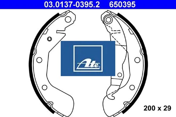 ATE 03.0137-0395.2 Bremsbackensatz 4 Bremsbacken Trommelbremse FüR Opel-image