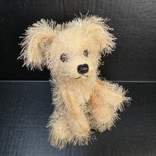 Russ Berrie Scrappy Dog Plush Tan Small Shaggy Fringe Fur Puppy 24555