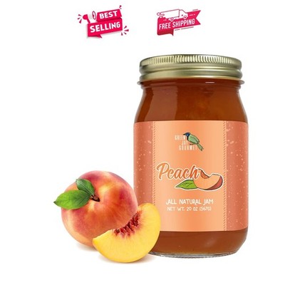 20oz Peach Jam - Gluten-Free, No Preservatives, Perfect for All Recipes