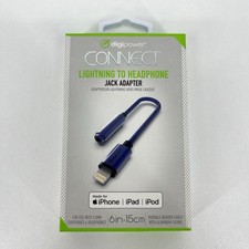 DigiPower Connect Stereo AUX Lighting Adapter Cable 6 Inch New Sealed