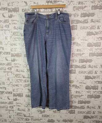 Judy Blue Women's Plus Medium Wash Straight Fit Jeans Blue 16W Stretch Pockets