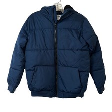 Old Navy Boys XL 14-16 Navy Blue Water-Resistant Hooded Puffer Jacket NWT