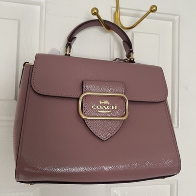Coach CF320 Morgan Top Handle Satchel Patent Crossgrain Leather $495 New W/ Out