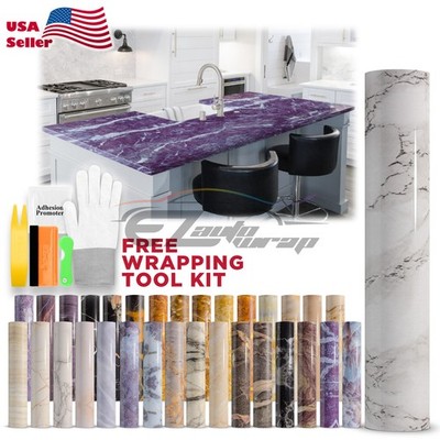 Gloss / Matte Marble Granite Effect Vinyl Wrap Self Adhesive Counter Top Home