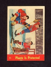 1955-56 PARKHURST QUAKER OATS #71 PLANTE IS PROTECTED   29186