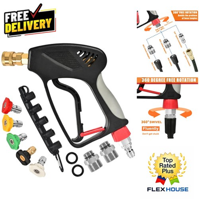 #ad Flexible 5000 PSI Pressure Washer Gun with M22 Fittings amp; User Friendly Design $63.44