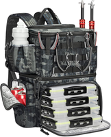 Matein Angelrucksack Mit Boxen Und Rutenhalter, Wasserdichter Angeltasche