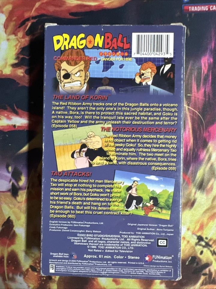 Dragon Ball Commander Red Danger For Hire VHS Tape TESTED - Goku - Image 3 of 4