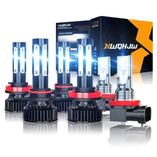 6x Combo 9005+H11+H11 LED Headlight Conversion Kit Bulbs High Low Beam+Fog Light