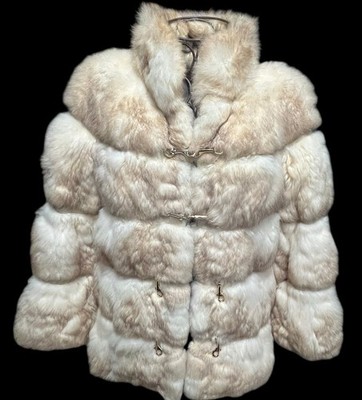 Vintage Opossum Coat Neiman Marcus Zips Metal Clasp Original Tags Attached