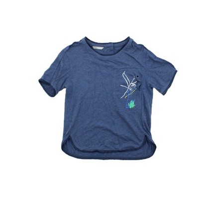Mind Bridge Damen Top S Blau Grafik 100% Sonstige Kurzarm Basic