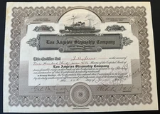 1921 LOS ANGELES STEAMSHIP COMPANY Stock Signed by Fred Baker! Low #10 Revenues