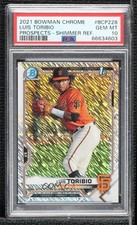 2021 Bowman Chrome Prospects Shimmer Refractor Luis Toribio PSA 10 GEM MT n0c