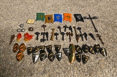 Mega Blocks Krystal Wars Dragons Parts Weapons Shields Banners  Lot 