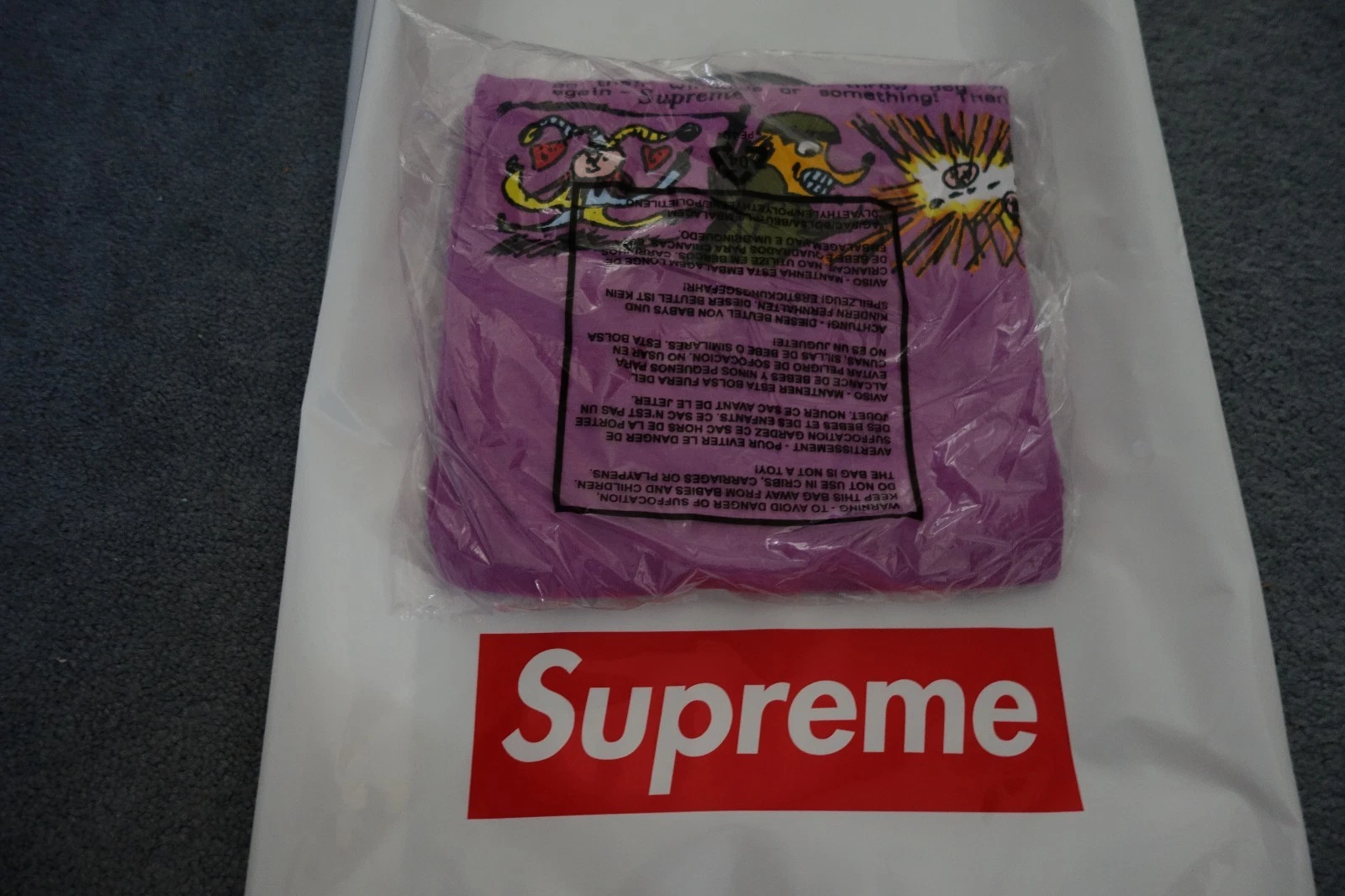 Supreme Dog Sh*t Tee Light Purple Size Medium FW17