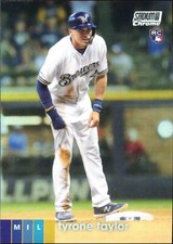 2020 Stadium Club Chrome Tyrone Taylor #387 Refractor Rookie Card