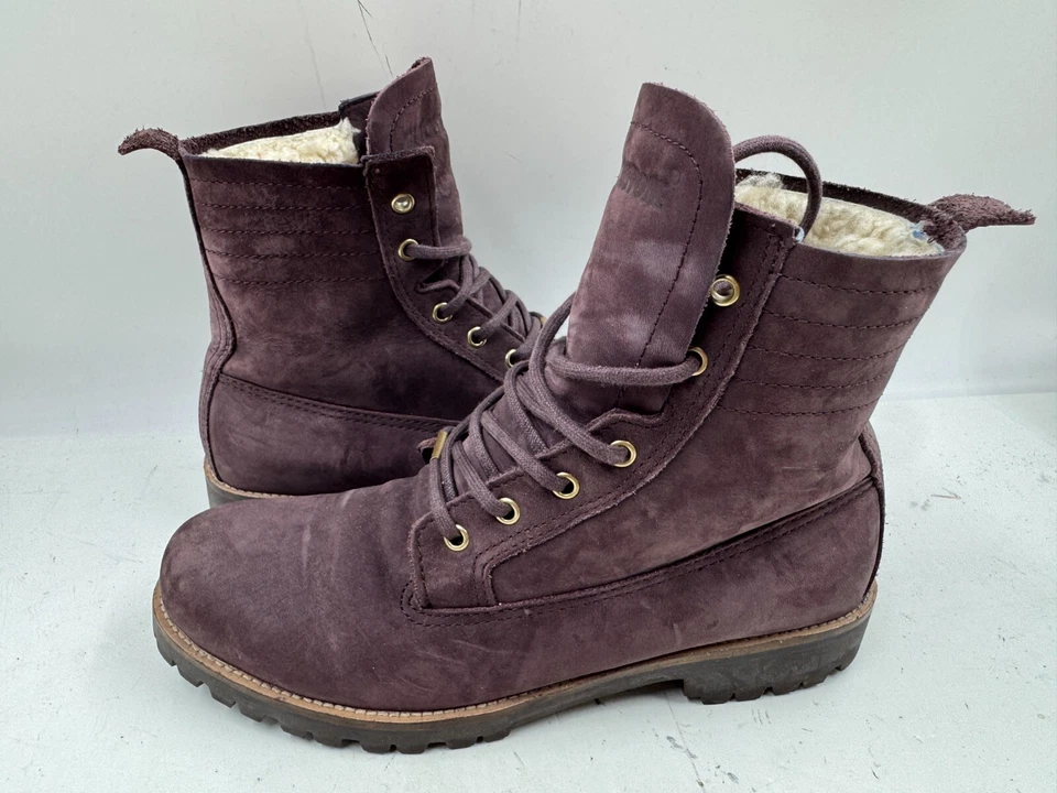 Blackstone OL-22 Women's Boots Size 8.5 Burgundy Leather Sheepskin Lined Shoes - Image 2 of 4