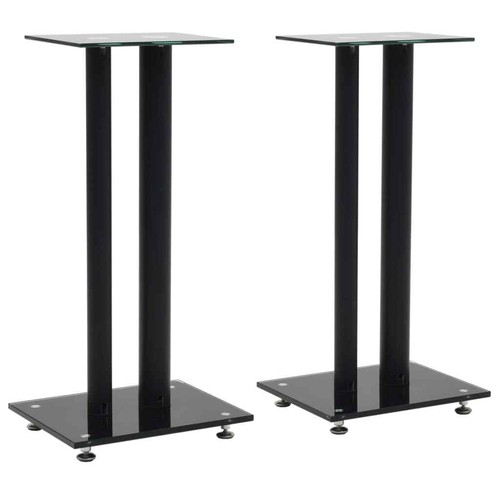 Lautsprecherständer Boxenständer Boxen Ständer Stativ Podest Glas Schwarz Silber - Bild 14 von 24