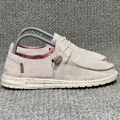 Hey Dudes Wendy Chambray White Nut Slip On Shoes Comfort Women's