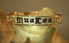 10MM FM 14K YELLOW GOLD CUSTOM-MADE PERSONALIZED HAWAIIAN PRINCESS SCROLL BANGLE
