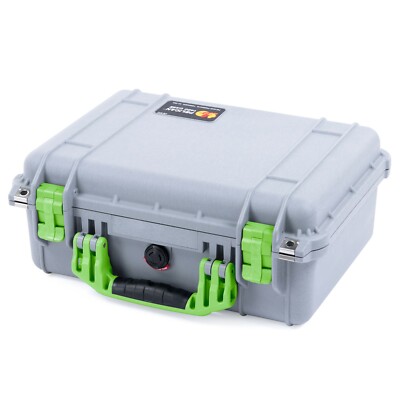 Silver & Lime Green Pelican 1450 case. Comes empty - no foam. | eBay