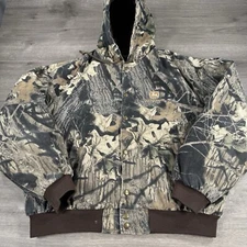 Vintage Realtree Camo Jacket Snap Button John Deere USA Size XL VTG Swingster