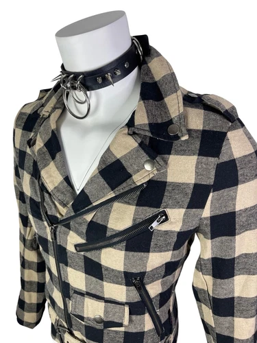 TRIPP FLANNEL GRUNGE ROCKABILLY MOTORCYCLE EMO ROCK MOTO BIKER PUNK COAT JACKET image 10