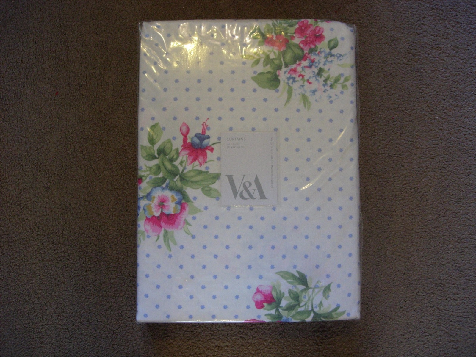 V & A FLORAL BOUQUET UNLINED CURTAINS 66 X 72"" BNIP