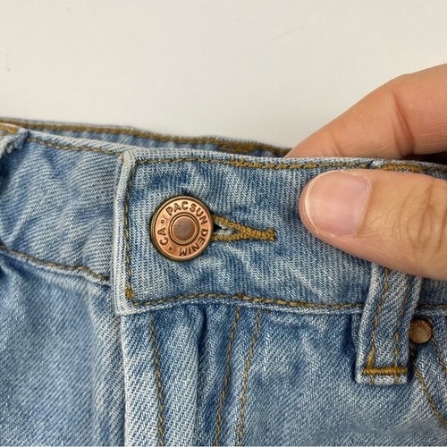 PacSun Light Wash Blue Denim Cut Off Jean Skirt Women Size 26 Casual Boho - Picture 3 of 6
