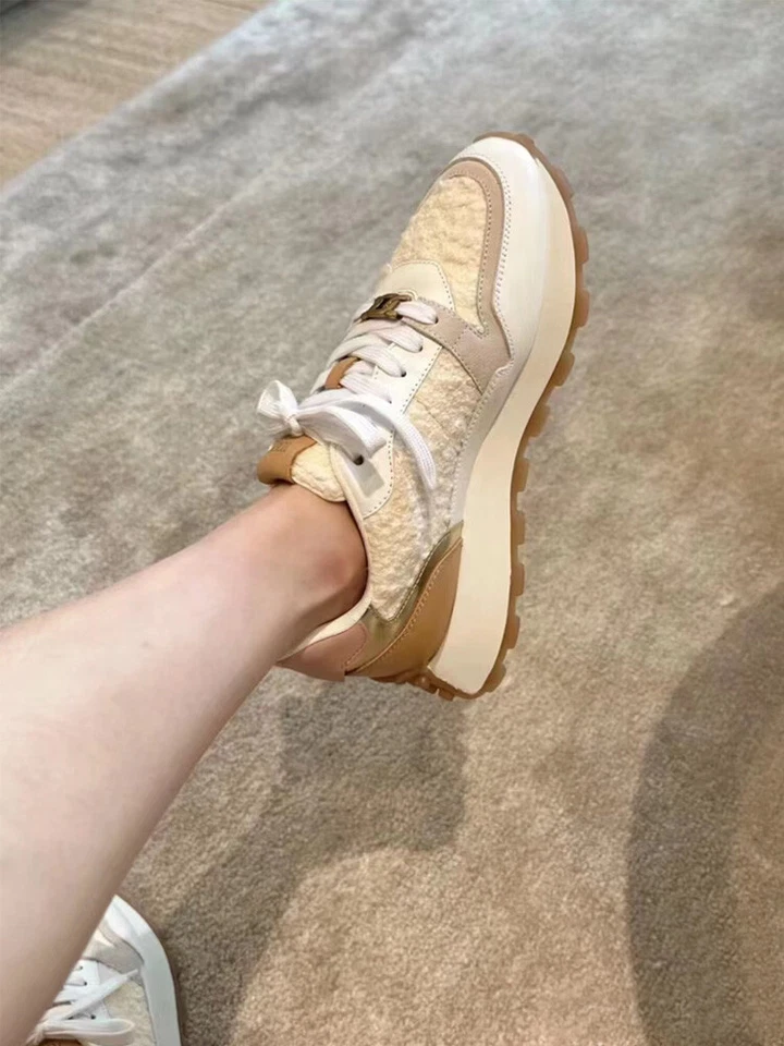 Zapatos transpirables Tod's para mujer de cuero con suela gruesa color bloqueado con cordones de lujo Foto 3 de 4