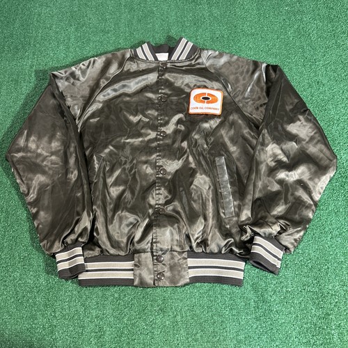 VTG 90s Coen Oil Company Button Up Satin Jacket Mens Size Medium M eBay