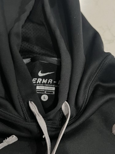 Nike Therma-fit pullover hoodie men sz Large black/gray 485784-011 - Picture 8 of 8