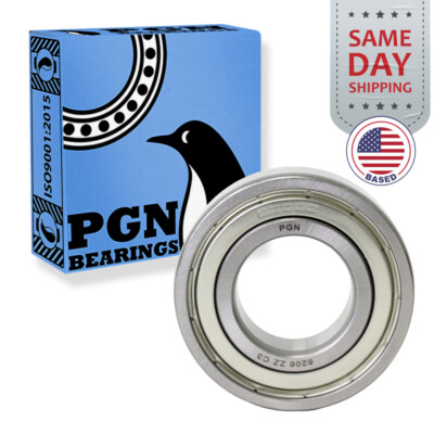 (100) 6206-ZZ Premium Metal Shield Ball Bearing C3 EMQ, 30x62x16, 6206 ZZ 6206z