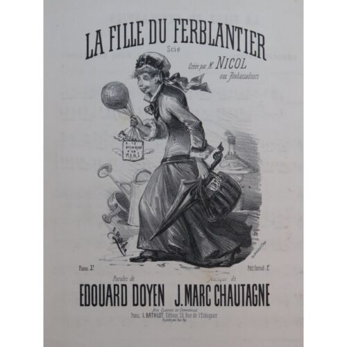 Chautagne Jean Marc La Mädchen Du Klempner Gesang Piano ca1870 - Bild 1 von 4