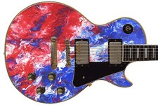 Guitar Skin Axe Wrap Re-skin Red, White  Blue Oil Paint Style 321