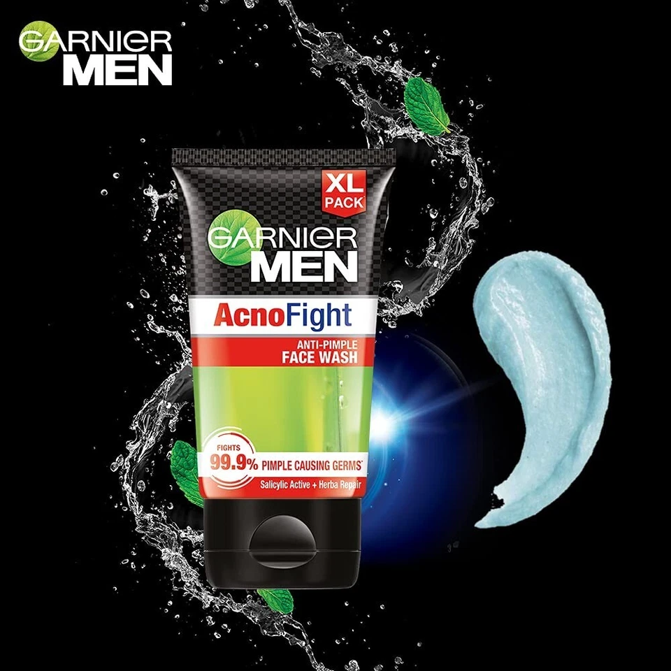 Garnier Men Acno Fight lavado facial para piel propensa a granos y acné, paquete de 2 150 g Foto 4 de 4