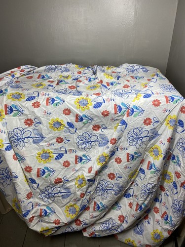 1 Sábana Compañía Niños Contemporánea Floral Completamente Ajustada Algodón Azul Rojo Amarillo - Imagen 2 de 9