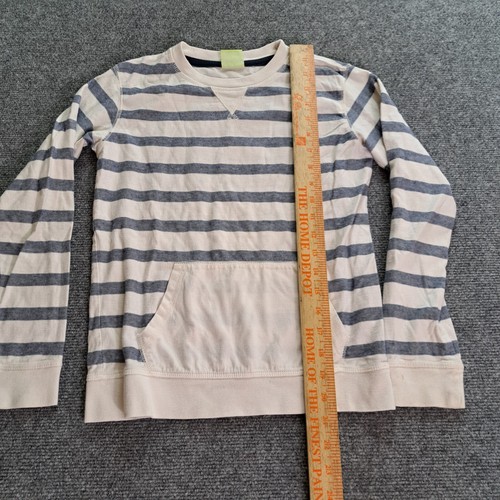 Simply Basic Youth Sweatshirt Size 10 Blue White Striped Long Sleeve Pullover - Picture 7 of 10