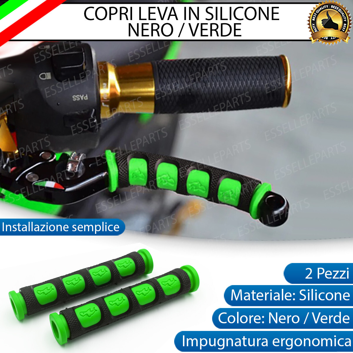 2X COPRILEVE IN SILICONE FRENO FRIZIONE NERO VERDE PER BENELLI SCOOTY 50